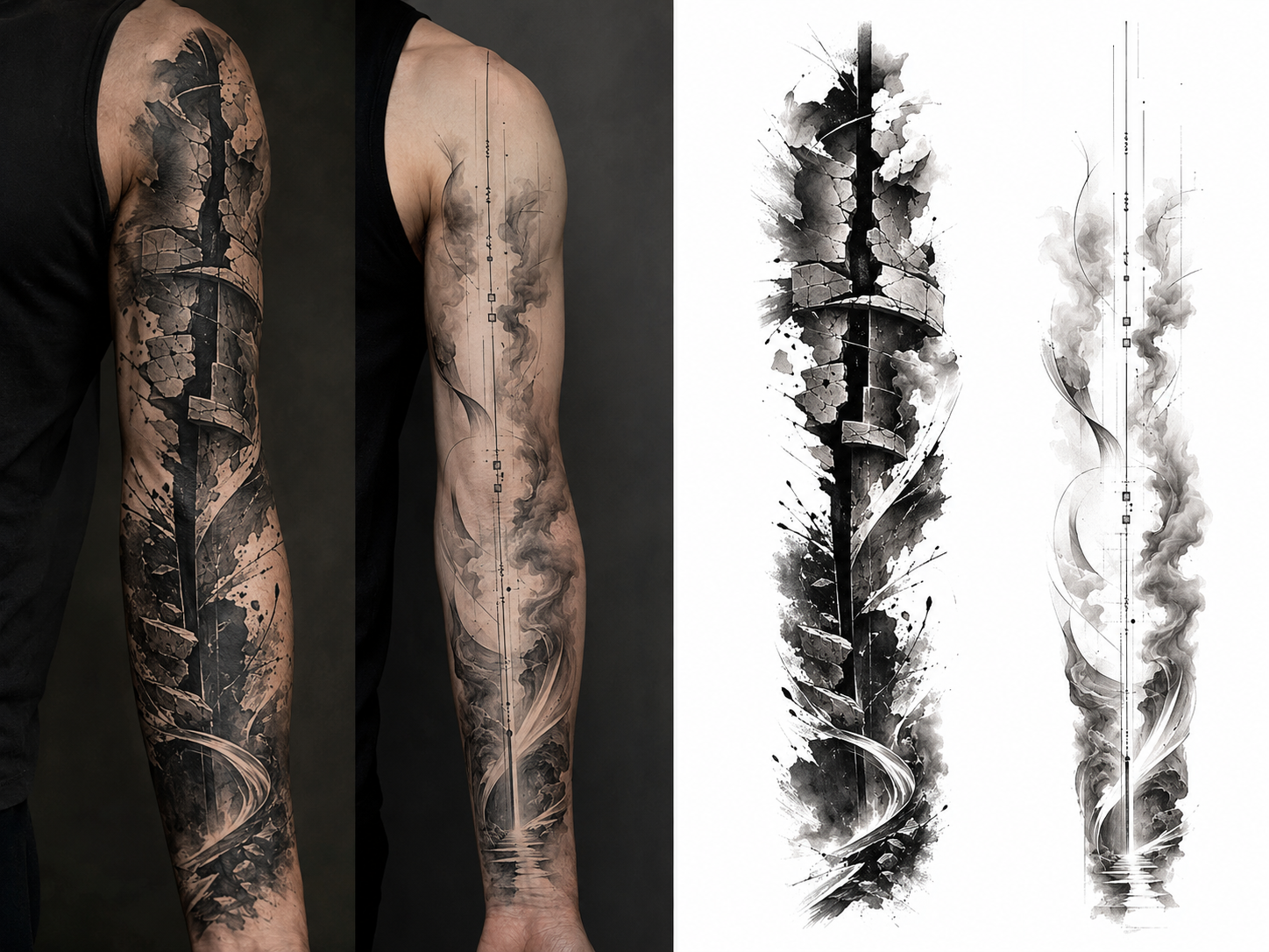 Black Meridian tattoo model preview